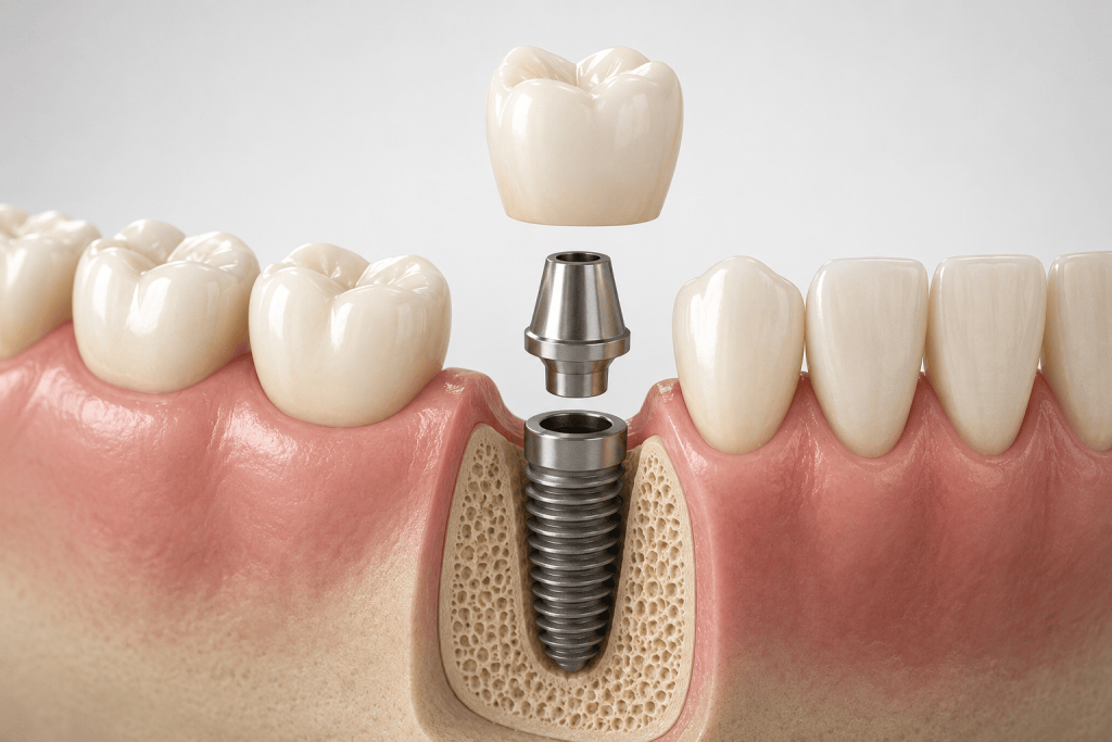 Dental implant replacing a missing tooth